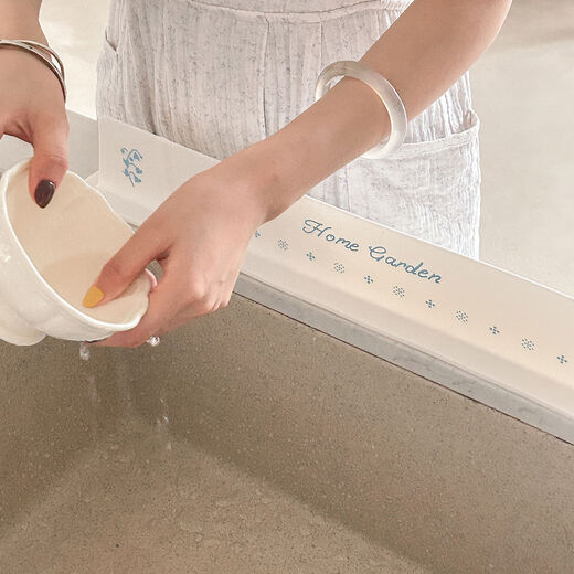 Fantasy blue flower fresh kitchen hand washing sink water retaining strip silicone water retaining plate ready stock