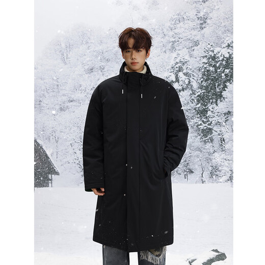 Shelley Jones mid-length knee-high army green coat cotton men's winter new thickened warm jacket jacket clothing dark olive green XL recommended 125-135Jin Jin equals 0.5 kg