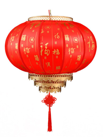 Xushansi New Year and Spring Festival blessing lantern big red sheepskin rotating new Chinese style balcony housewarming outdoor waterproof gate lantern round 50 thick auspicious clouds free LED light + plug 1 price
