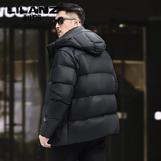 Мужской пуховик LILANZ, зима 2025, новинка, утолщенный, высокий вес, 90% белый гусиный пуховик, теплая и защита от холода, черный S