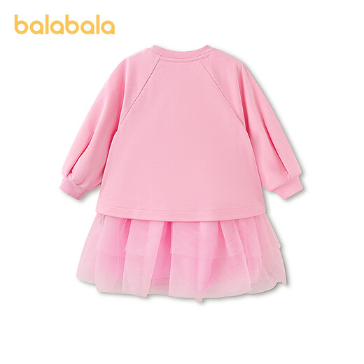 BALABALA balaOne children's clothing children's dress girls 2026 new spring sweatshirt mesh skirt red tone 00366 90