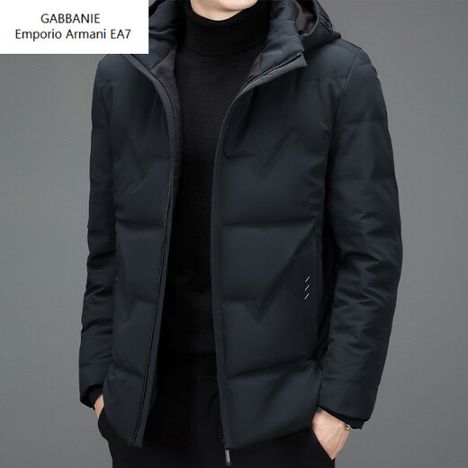 Emporio Armani EA7 Armani winter men's down jacket new style removable stand-up collar hooded men's white duck down thickened warm jacket shrimp green L 175 suitable for 120-135Jin Jin equals 0.5 kg