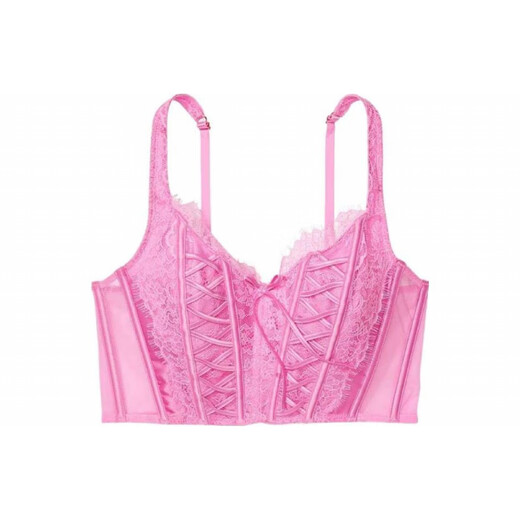 Victoria's Secret/Lace Bow Strap Decorated Unpadded Bra Pink Purple Pink Purple XS