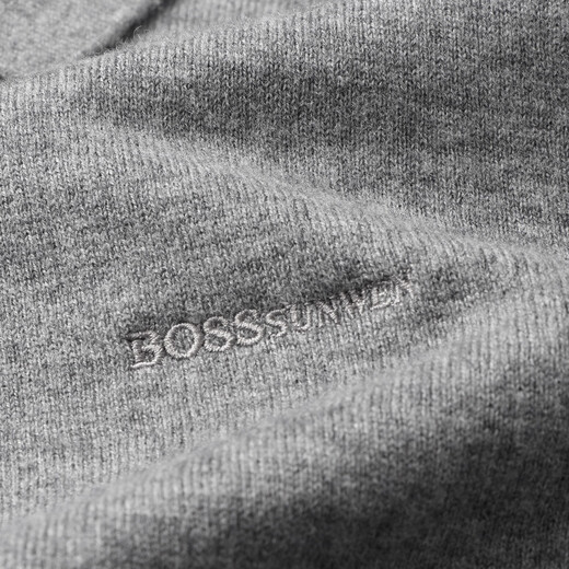 Bosssunwen British style spring recommendation elegant temperament skin-friendly soft lapel T-shirt solid color versatile men's cardigan light gray M