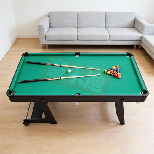 Holladi billiard table table tennis table two-in-one small foldable children's billiard table for boys' birthday and New Year's gift 160cm black leather model - wheeled single function foldable