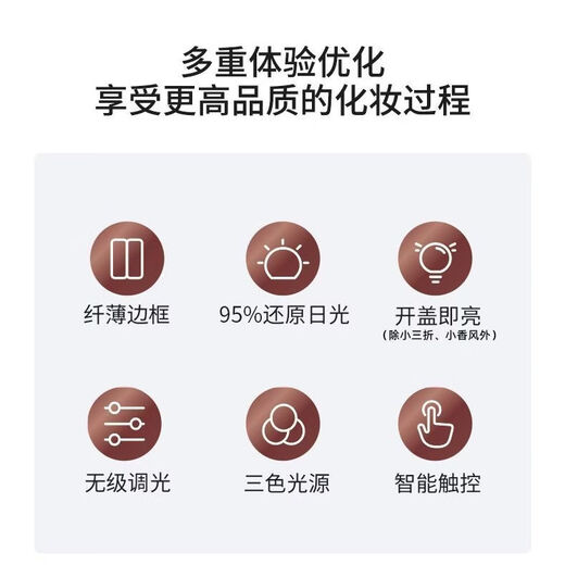 EASEHOLD double-door LED makeup mirror desktop desktop home makeup mirror high-definition fill-in light beauty mirror for girls shell mirror 3500mAh battery life-white