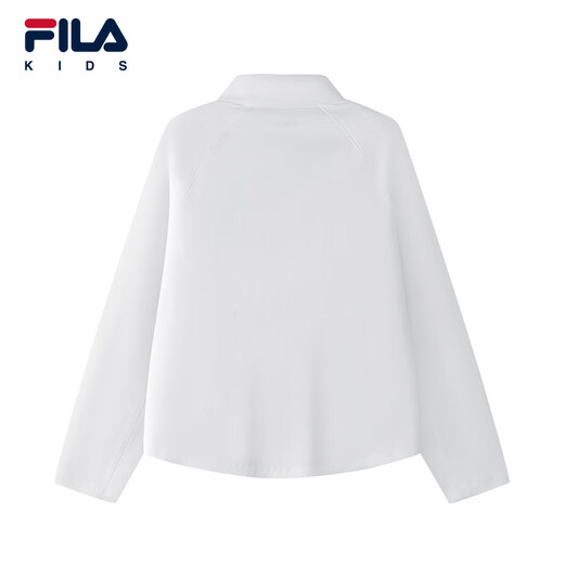 FILA children's clothing long-sleeved 2026 spring new style women's and older children's sports half-breasted stand-up collar tops Jade White-WT 165