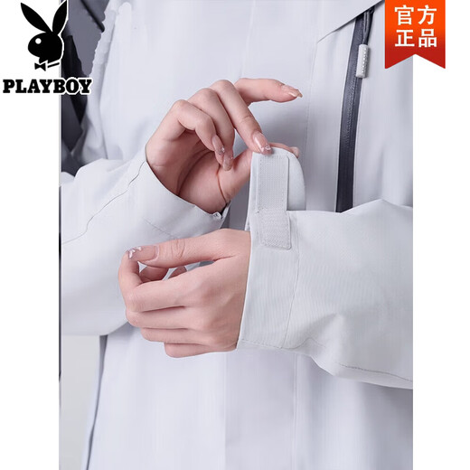 Playboy (PLAYBOY) one-piece, three-wear couple style fleece jacket for men, autumn and winter outdoor leisure, removable fleece-lined mountaineering jacket, black, women's style, S recommended 85-105Jin Jin equals 0.5kg