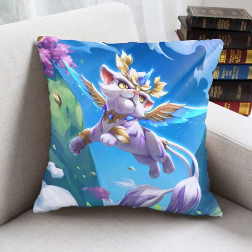 Jiuyao Genting Game Golden Shovel Battle Pillow LOL League of Legends Bedside Car Lumbar Cushion Sofa Living Room Cushion DAP20 40*40 cm (pillow core + pillow case)
