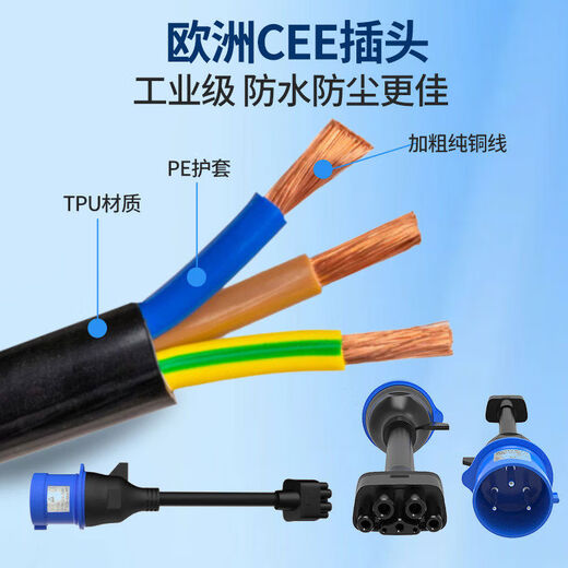 Litian RIYS suitable for Tesla car charging 32A plug Cyber charging pile 1450 adapter converter without grounding US standard 2P50A electrical box set