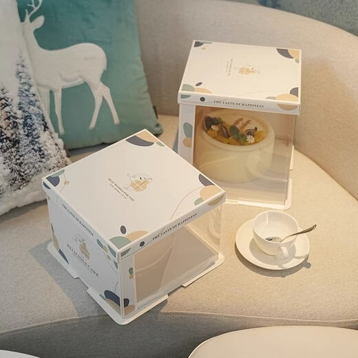 Fantasy transparent birthday cake box packaging box 4 inches four 6 six 8 eight 10 ten 12 14 inches double layer packaging Transparent Alice 50 sets 12 inches double layer 33.5x33.5x25