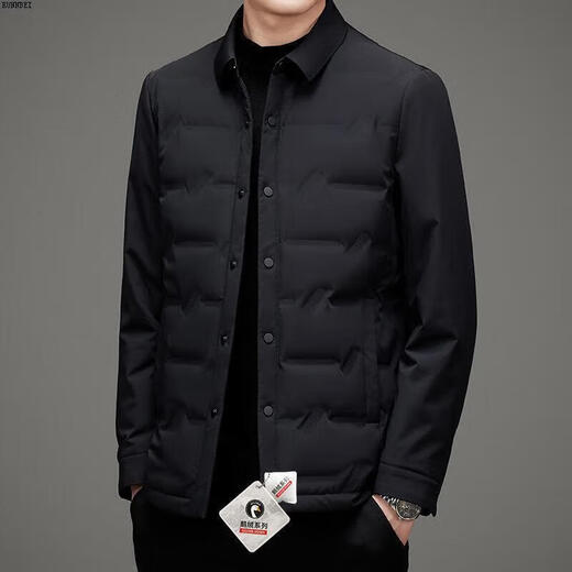 GUSKI Luxury High-end Brand Goose Down Jacket Men's Autumn and Winter New Casual Lapel Lightweight Warm Short Jacket Khaki - Exquisite Gift Box M /170