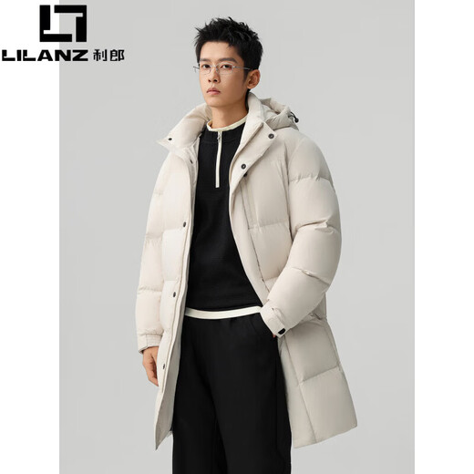 Импортные ткани LILANZ, морозостойкий и теплый утолщенный пуховик средней длины мужской, зимний водоотталкивающий 90 пуховик из белой утки, черный М 170
