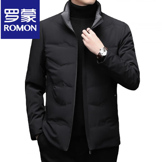 ROMON 2025, новый зимний пуховик, мужской повседневный цветной воротник-стойка, белый утиный пух, теплый пух, мужская куртка среднего возраста, серая, M 170