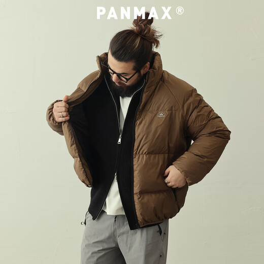 PANMAX PANMAX модный бренд больших размеров, мужское теплое короткое пальто на утином пуху, пальто с воротником-стойкой, легкий пуховик, куртка светло-синего цвета 6XL