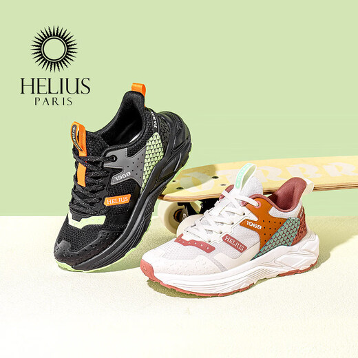 Helios children's shoes boys' sports shoes 2026 new spring lightweight soft-soled casual mesh shoes non-slip running shoes for women black 36 inner length 23.3cm foot length about 21.8-22.3cm