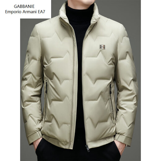 Emporio Armani EA7 Armani winter new men's down jacket for young and middle-aged people casual short stand-up collar thickened white duck down warm down black L 175