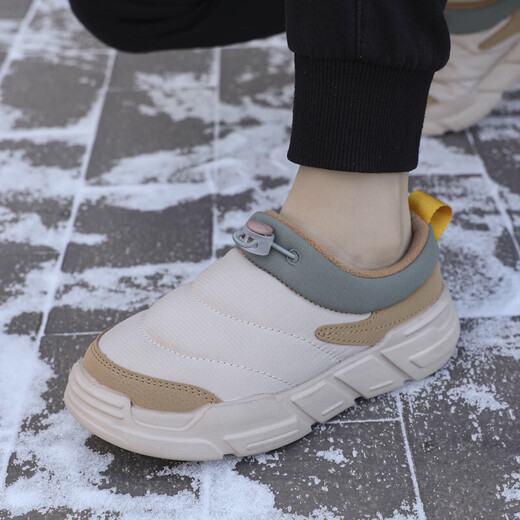 Children's cotton slippers for home, breathable, non-slip, autumn and winter, velvet, warm, shock-absorbing, rebound, lightweight indoor and outdoor cotton shoes, khaki size 31