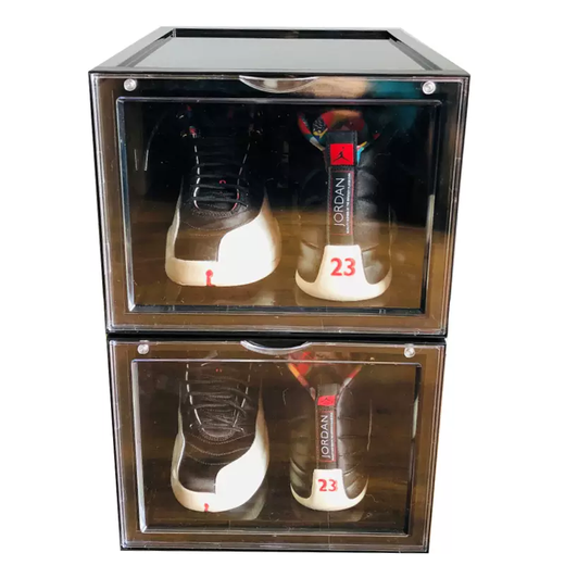Yusenyi jrs same style transparent large size sneakers magnetic suction door shoe box hard acrylic storage box vertical opening anti-oxidation tide box 10 black magnetic suction vertical style inner height about 19.8cm 36x28x22cm 36 36x28x22cm