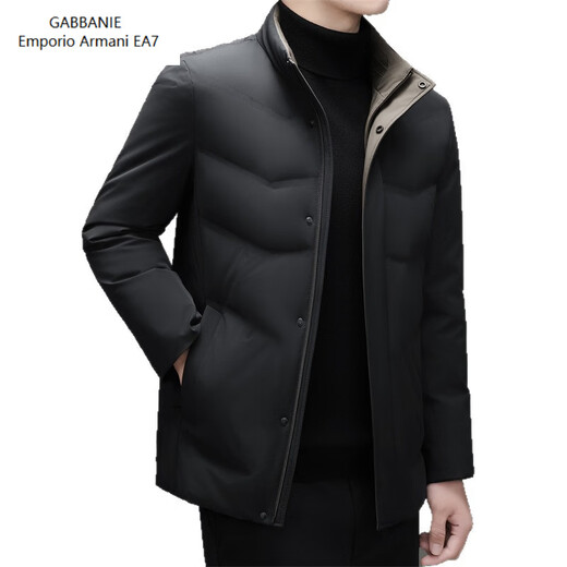 Emporio Armani EA7 Armani 2026 Зимний новый пуховик мужской короткий универсальный утепленный холодный куртка для папы среднего возраста повседневный утиный черный 2XL 185