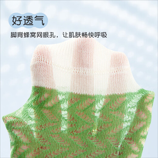 Nido Bear Children's Socks Boys' Summer Breathable Mesh Cotton Socks Boys' Baby Socks Six Pairs Baby Socks AW2412 Large Mesh 6 Pairs 6-12 Months (Suitable for Feet Length 9-11cm)