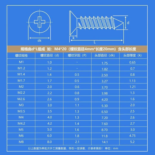 Yourui non-magnetic 316L stainless steel countersunk head self-tapping screws cross flat head wooden tooth self-tapping screws national standard GB846 M2*81000 non-magnetic