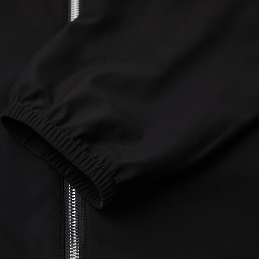 C N C men's Outlet logo printed mesh breathable CNC hooded jacket men's spring and summer trend light luxury zipper jacket black 46 /XS/(165/84A)