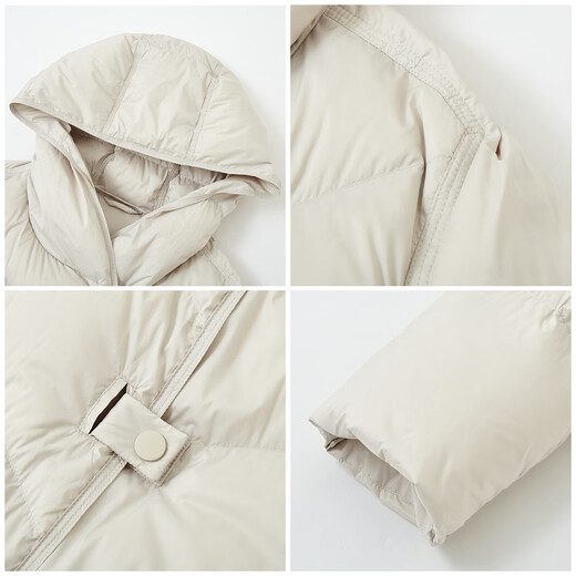 Demana 15D Puff Cloud Winter zero-pressure hooded button-tab mid-length loose bread coat women's down jacket