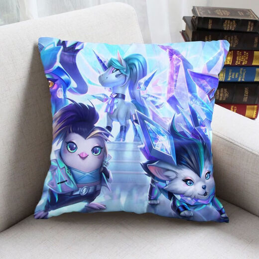Jiuyao Genting Game Golden Shovel Battle Pillow LOL League of Legends Bedside Car Lumbar Cushion Sofa Living Room Cushion DAP20 40*40 cm (pillow core + pillow case)