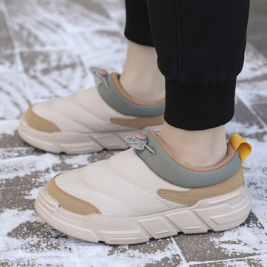 Children's cotton slippers for home, breathable, non-slip, autumn and winter, velvet, warm, shock-absorbing, rebound, lightweight indoor and outdoor cotton shoes, khaki size 31