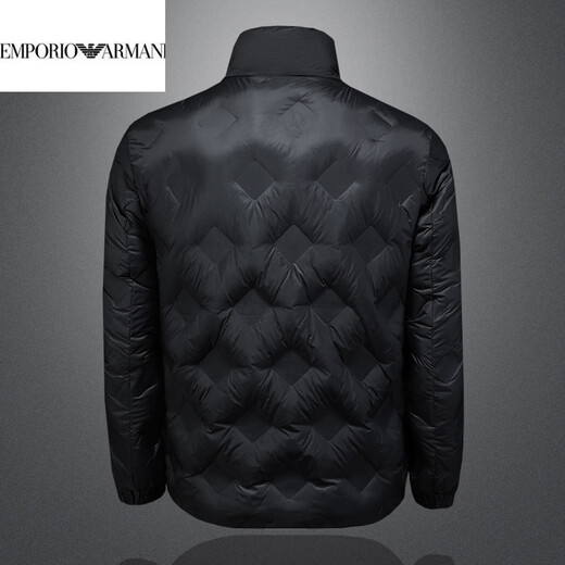EMPORIO ARMANI Armani 2026 зимняя верхняя одежда с воротником-стойкой, теплая мужская однотонная мужская куртка 90 белого утиного пуха, куртка мужская, черная XL