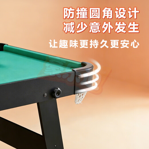 Holladi billiard table table tennis table two-in-one small foldable children's billiard table for boys' birthday and New Year's gift 160cm black leather model - wheeled single function foldable