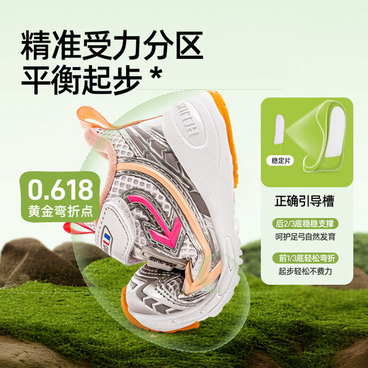 Helios Children's Shoes Spring Mesh Functional Shoes 1-2 Years Old 1/3 Scientific Bend Ankle Support Anti-Sprain Baby Toddler Shoes White 18 Inner Length 12.0cm Suitable for Feet Length 10.5-11.0cm