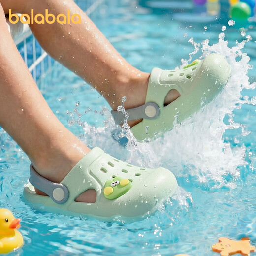 Balabala Baby Croc Shoes Summer Sandals Children's Sandals Home Indoor Bathroom Children's Outdoor Boys Beach Shoes Honeydew Grass Grass Green 23 Inner length 14cm suitable for feet 13-13.5cm long