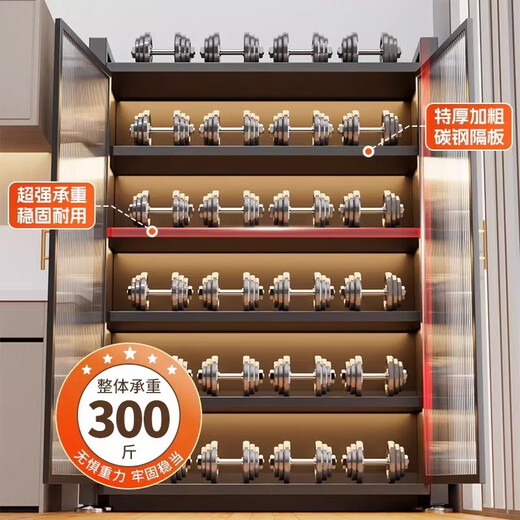 Fantasy kitchen rack floor-standing multi-layer household microwave bowl storage cabinet dust-proof floor-standing multi-functional cabinet storage cabinet gray double-door three-layer 1200x350x855 extra thick extra rough/bearing