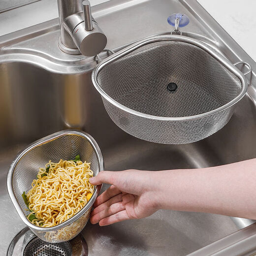 Fantasy sink garbage drain basket triangle filter kitchen sink rack sink leftovers leaking basket large 2-piece set standing type hanging type