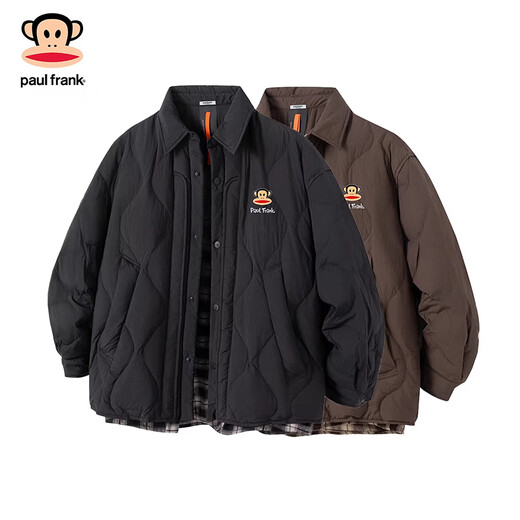 大嘴猴（paul frank）港式复古休闲羽绒服男士2026年春季新款保暖时尚简约加厚潮牌上衣 咖色+咖色 【优惠两件装】 XL 【建议130-150斤】