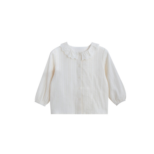 YOUGE (YOUGE) infant spring new style fresh and sweet skin-friendly combed cotton hollow doll collar long sleeves
