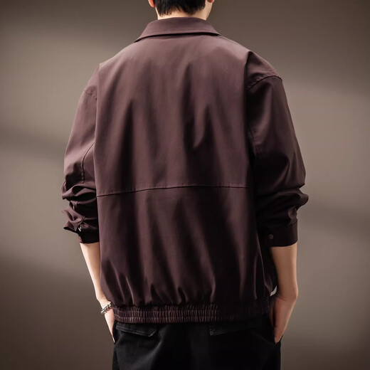 Noble color high-end American simple design lapel jacket for men 2026 spring and autumn trendy brand casual loose sports jacket for men