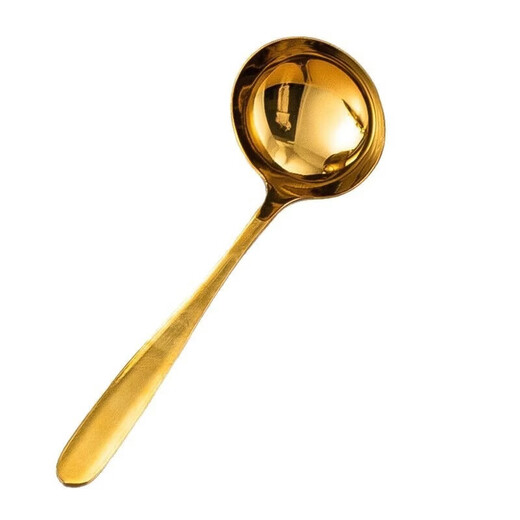 WANIOT golden spoon Korean style high-looking stainless steel spoon creative rice spoon spoon long handle exquisite large soup spoon hot pot spoon stainless steel golden spoon 10 pieces