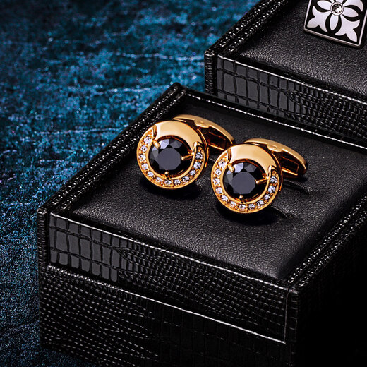 Cufflinks (KFLK) French shirt cufflinks men's light luxury custom shirt gold hollow cuff buttons cufflinks Cufflinks K065