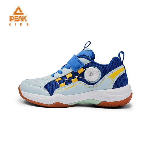 Peak children's basketball shoes, campus sports shoes, breathable mesh splicing practical training shoes, wear-resistant knob buckle youth shoes, red and white 33, inner length 22cm