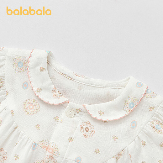 BALABALA Shopping mall same style BALABALA baby shirt baby top girls 2026 new baby doll shirt sweet and cute white tone 00311 73