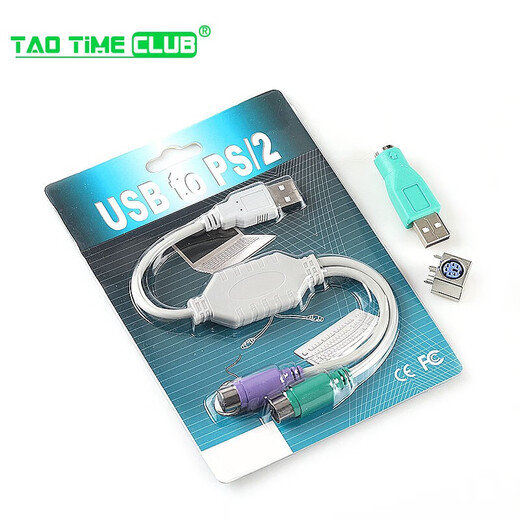 TaoTimeClubPS2 socket male to USB female adapter PS2 male round head mouse and keyboard interface converter USB to PS2 to PS2 female to USB male connector PS2 male round head green (1 piece) No Specifications