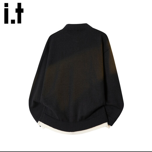 Izzue Hong Kong it trendy brand new year men's sweater animal year clothes red sweater jacket loose warm top black official authentic M