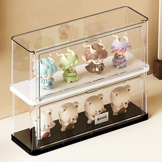 Fantasy display stand in storage box dust-proof flip-top display box storage cabinet 3 pieces in white, flip-top easy to access, anti-falling glue included