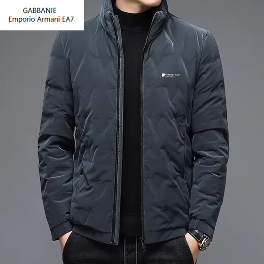 Emporio Armani EA7阿玛尼商务休闲加厚保暖男士羽绒服外套冬季新款立领冬装上衣男装 藏青色 M 170 100-120斤