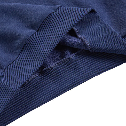 Li Ning (LI-NING) children's clothing children's sweatshirt boys autumn and winter new sweatshirt fashionable round neck plus velvet warm pullover casual sweatshirt deep navy blue 170