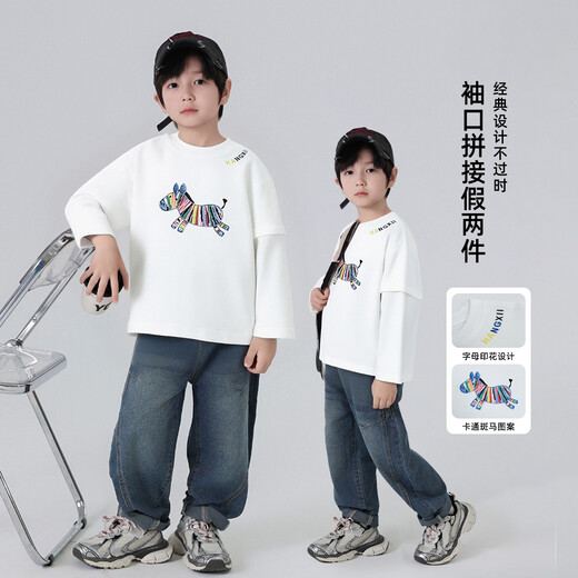 Yoyo Fairy Tale Spring and Autumn Children's T-shirt Cotton Comfortable 2026 Boys Spring Clothes Fake Two-piece Tops Medium and Big Children's Bottoming Shirt Trendy