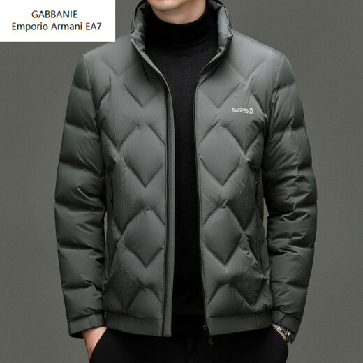 Emporio Armani EA7阿玛尼中年男士羽绒服2026秋冬季新款外套加厚保暖短款立领男款冬 黑色 L 175